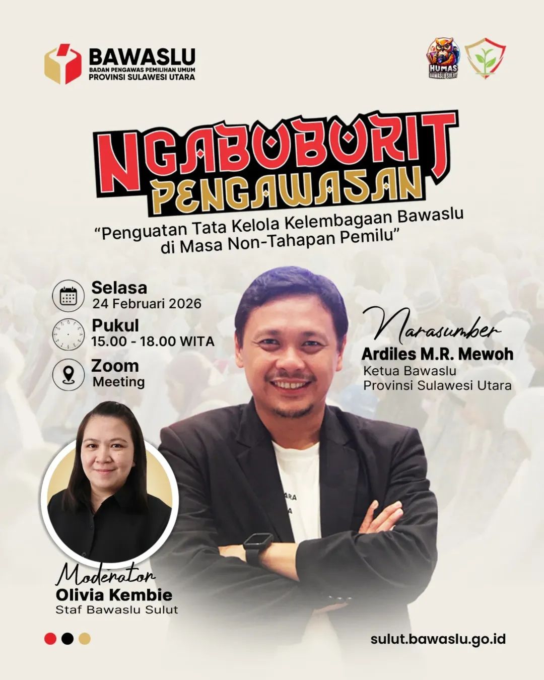 Poster Digital Ngabuburit Pengawasan: Penguatan Tata Kelola Kelembagaan Bawaslu di Masa Non-Tahapan Pemilu
