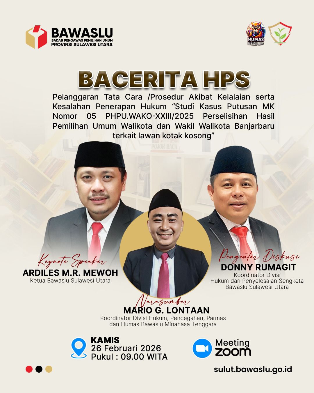 Poster Digital Bacerita HPS: Persilisihan Hasil Pemilihan Umum Walikota dan Wakil Walikota Banjarbaru Terkait Lawan Kotak Kosong