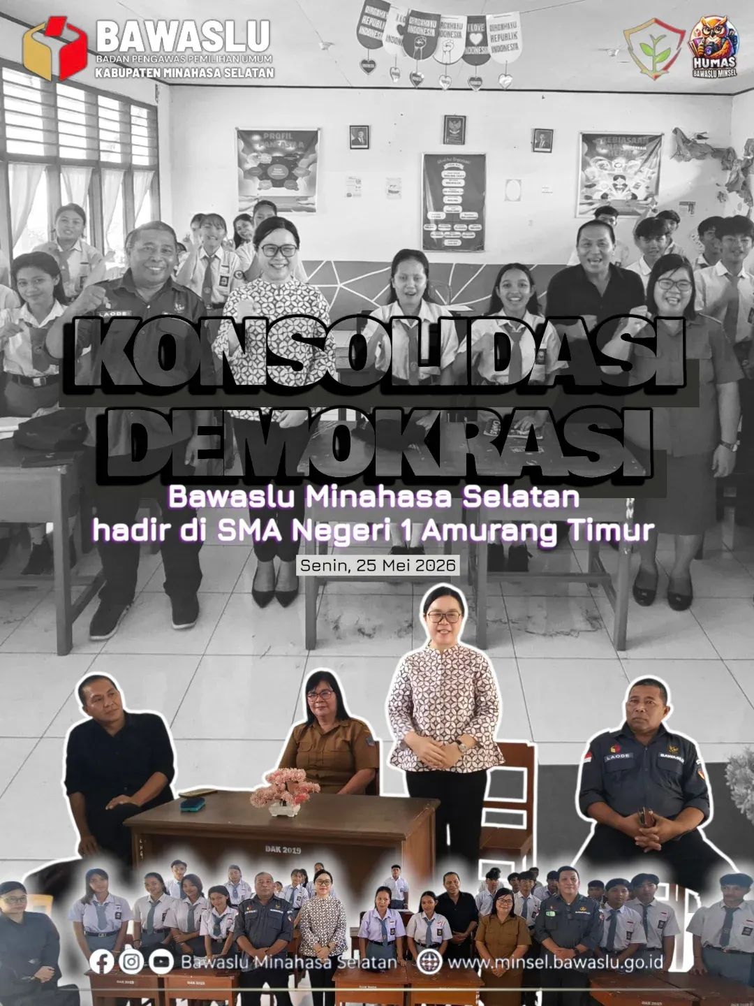 Bawaslu Minahasa Selatan Gelar Konsolidasi Demokrasi di SMA Negeri Satu Amurang Timur
