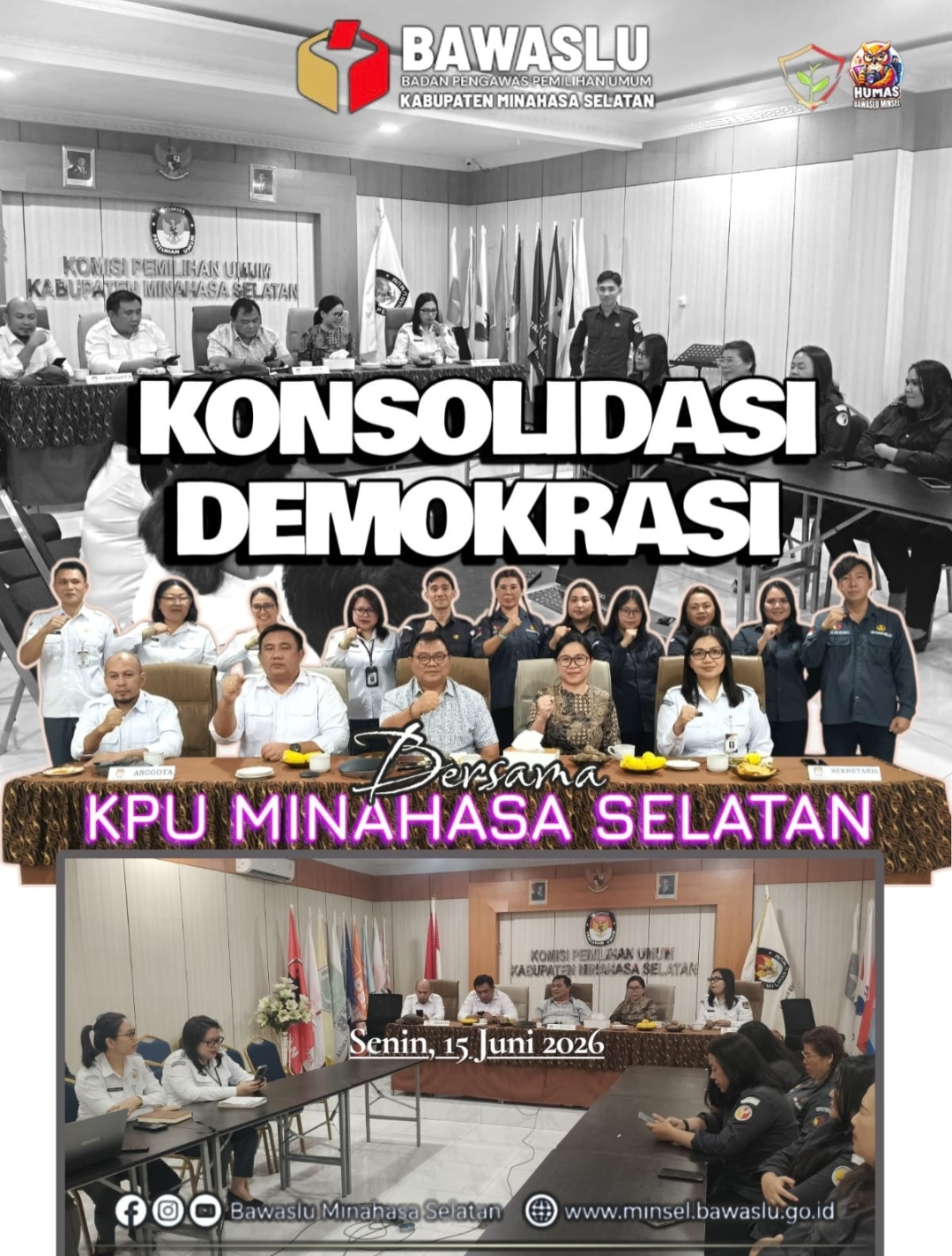 Bawaslu Minsel Konsolidasi Demokrasi Bersama KPU Minsel