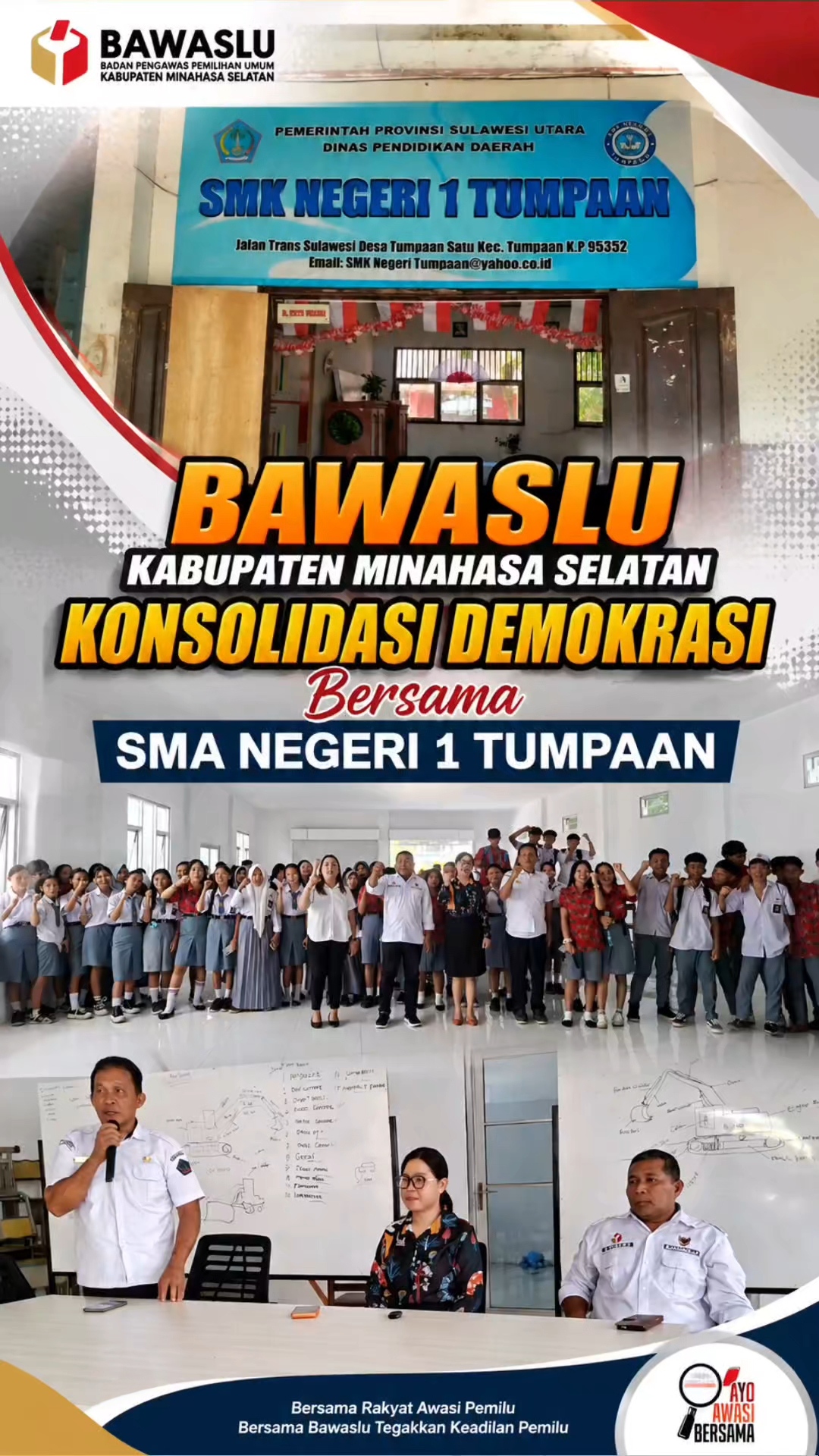 Bawaslu Kabupaten Minahasa Selatan Konsolidasi Demokrasi Bersama SMA Negeri 1 Tumpaan