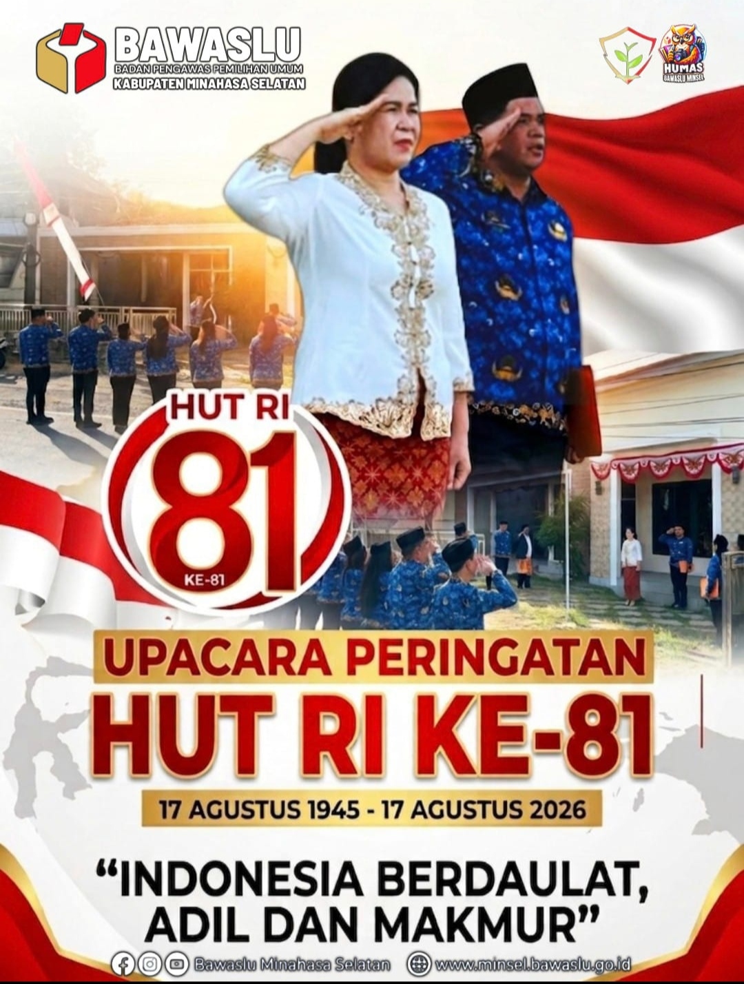 Bawaslu Minsel Laksanakan Upacara HUT ke-81 Kemerdekaan RI Tahun 2026
