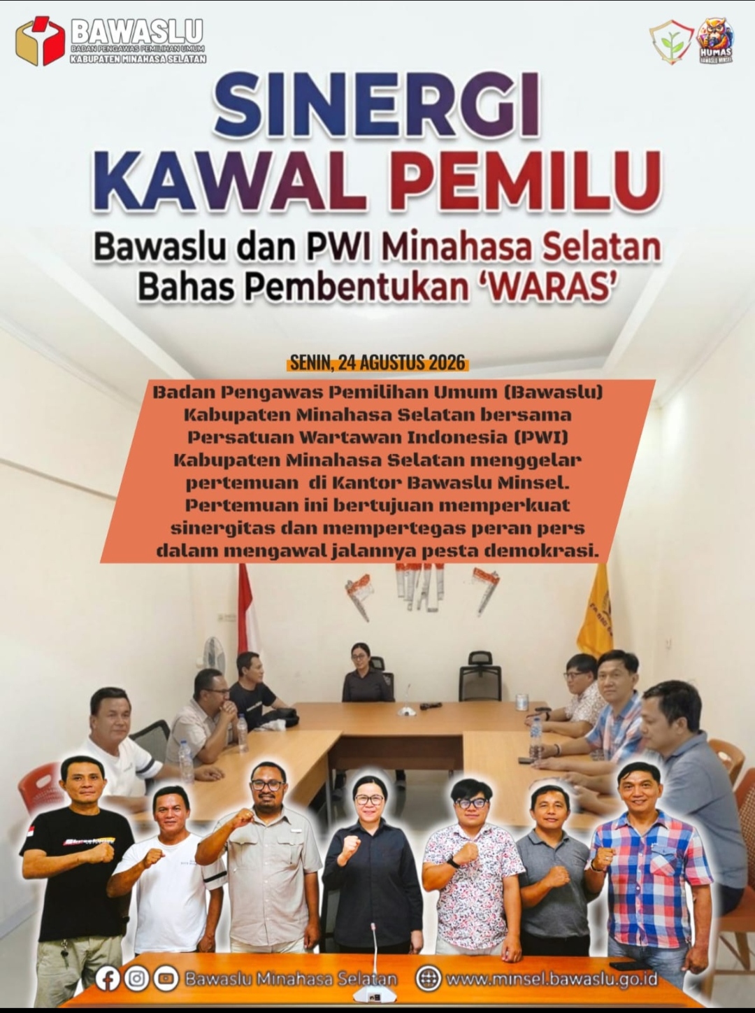 Gbr. Bawaslu Minsel dan PWI Bahas Pembentukan "WARAS" 