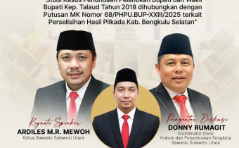 Bawaslu Minahasa Selatan Ikuti Diskusi “Bacerita HPS” Bawaslu Sulut Bahas Penundaan Pelantikan dan Putusan MK