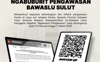 Poster Digital tentang Ngabuburit Pengawasan Bawaslu Sulut Perkuat Kapasitas Kelembagaan